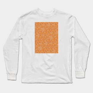 Orange Floral Pattern Long Sleeve T-Shirt